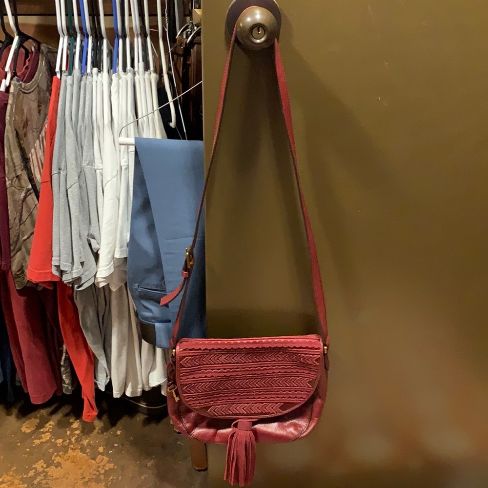 Wine colored fossil satchel